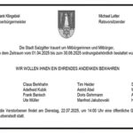 Ordnungsbehördlich Bestattete: Einladung zur Gedenkfeier
