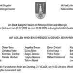 Ordnungsbehördlich Bestattete: Einladung zur Gedenkfeier