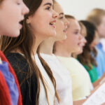 Gemeinsames Singen des Steigerliedes am Rathaus Lebenstedt